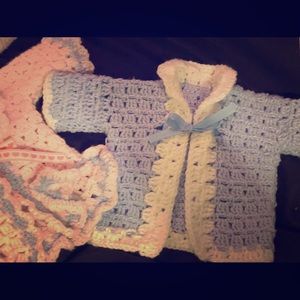 Baby sweater and hat set
